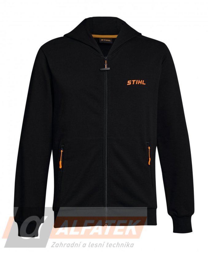 STIHL Černá mikina s kapucí