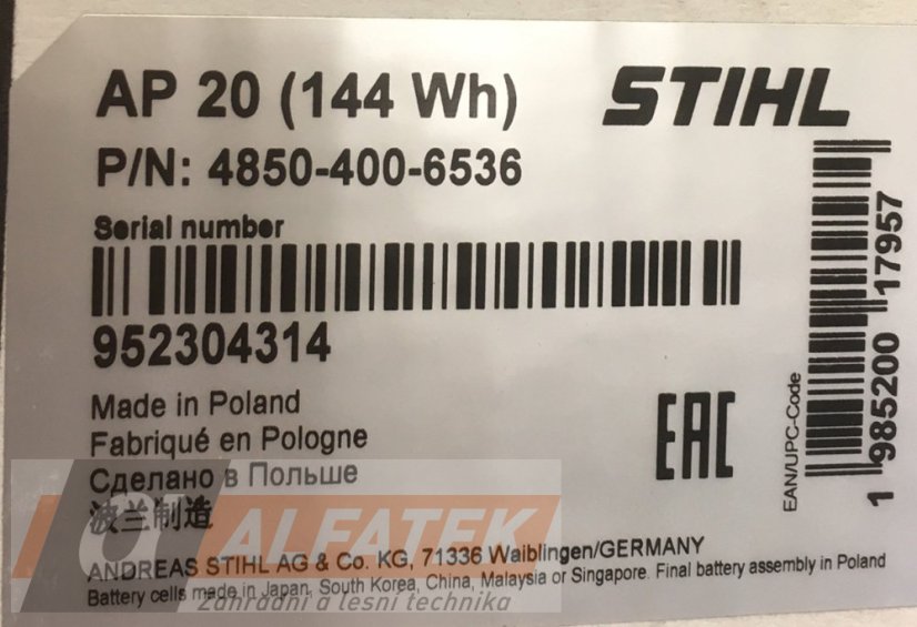 STIHL Akumulátor AP 20 (48504006536)