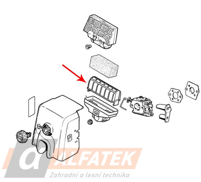 Vzduchový filtr pro motorové pily STIHL 021, 023, 025, MS 210, MS 230, MS 250.