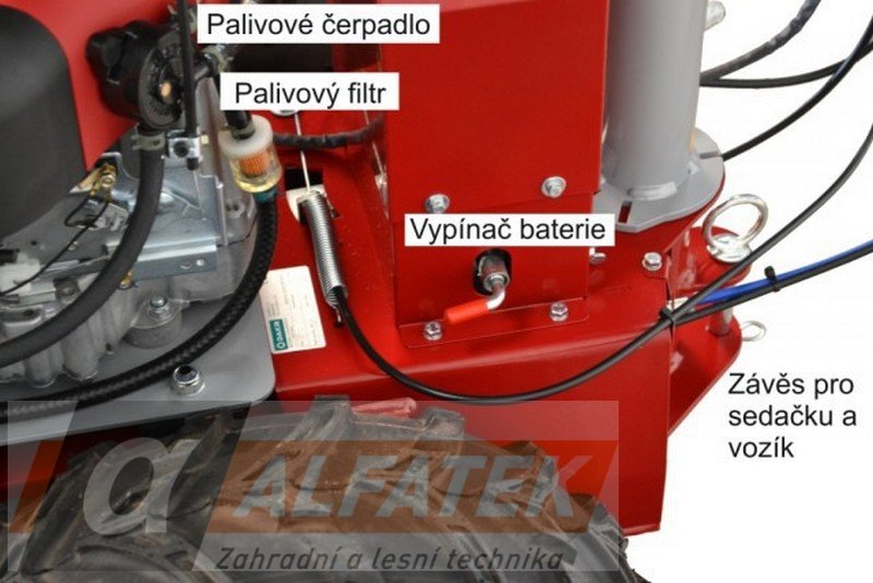 DAKR Pohonná jednotka Panter FD3-500 s řízenou sedačkou BPR a dvounožovým mulčovačem M121