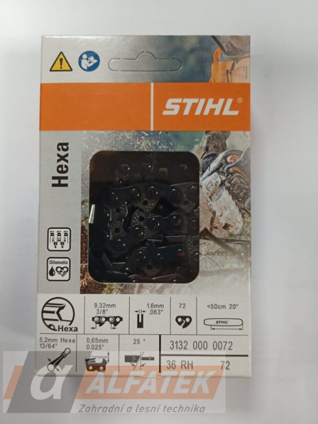 STIHL Pilový řetěz RAPID HEXA 3/8, 1,6 mm 72 článků (31320000072)