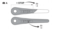 Sada plastových nožů PolyCut - značka STOP pro maximální opotřebení