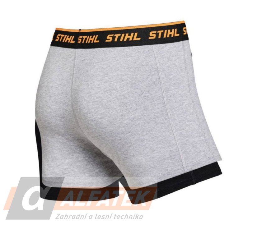 STIHL Bavlněné boxerky Logo černá a šedá  balení 2 ks