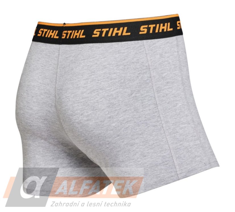 STIHL Bavlněné boxerky Logo černá a šedá  balení 2 ks