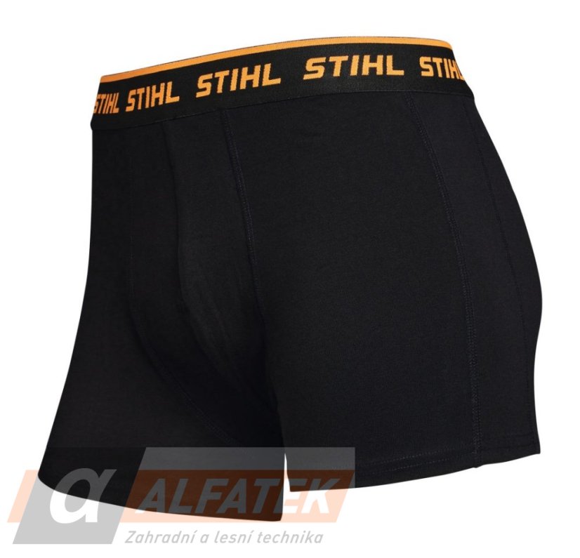 STIHL Bavlněné boxerky Logo černá a šedá  balení 2 ks