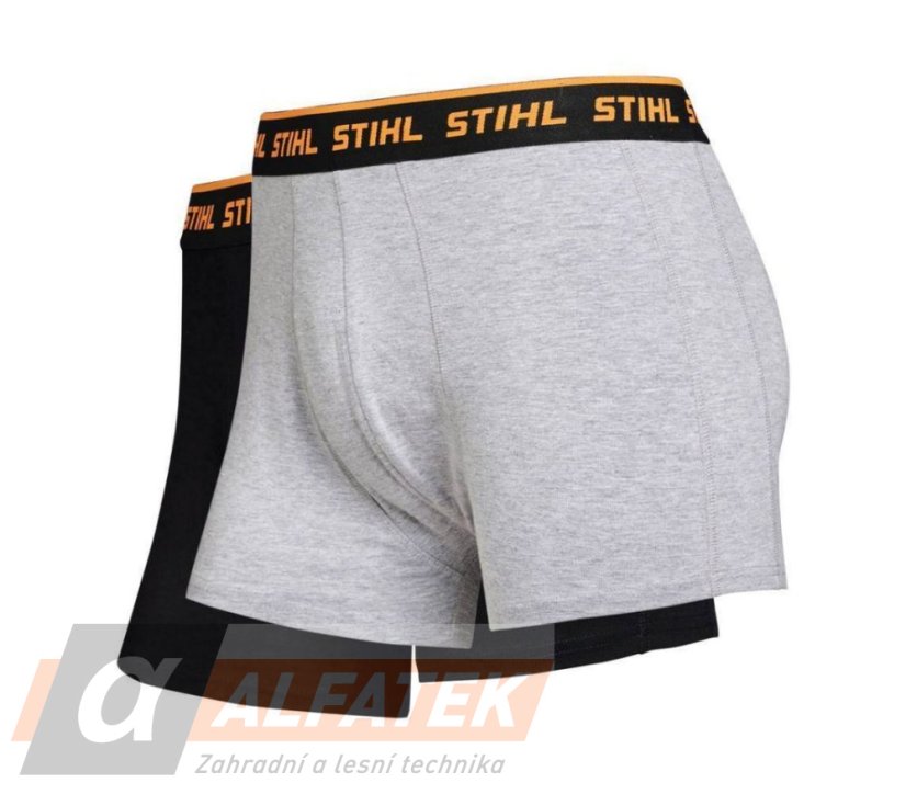 STIHL Bavlněné boxerky Logo černá a šedá  balení 2 ks
