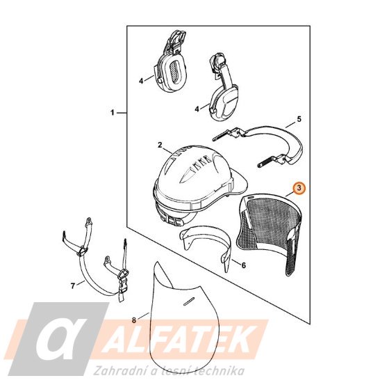 STIHL Ochrana obličeje, nylonová mřížka černá pro přilbu STIHL Basic (00008899028)