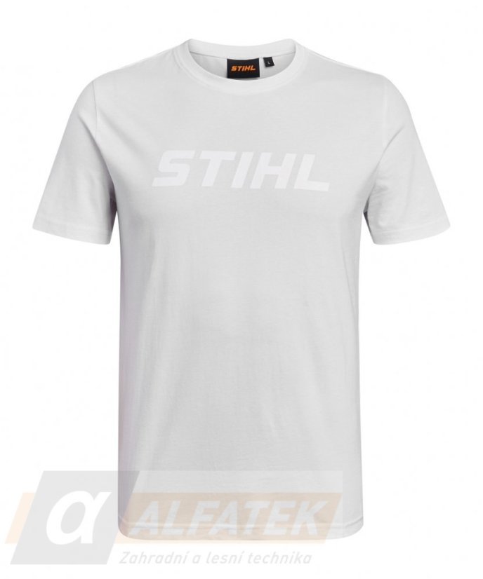 Bílé pánské tričko s bílým logem STIHL - Velikost: XXL