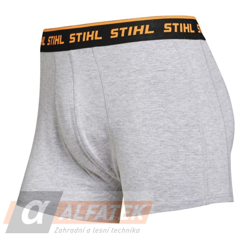 STIHL Bavlněné boxerky Logo černá a šedá  balení 2 ks