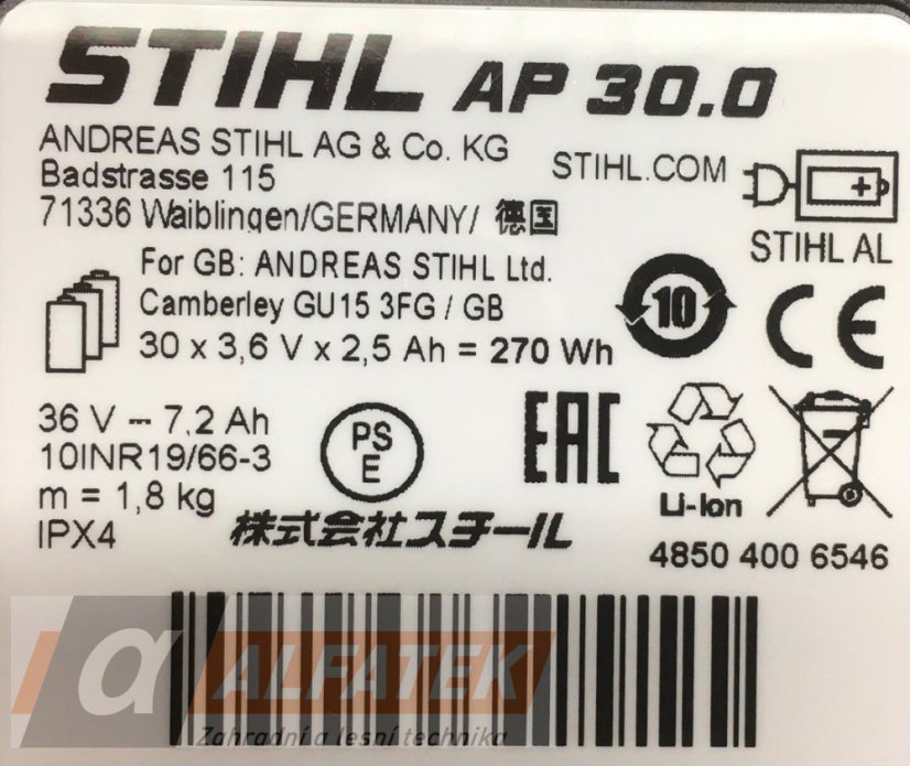 STIHL Akumulátor AP 30 (48504006546)