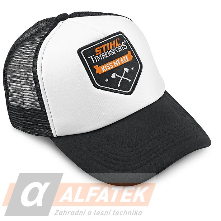 STIHL Kšiltovka Trucker "Kiss My Axe", černobílá (04640210050)