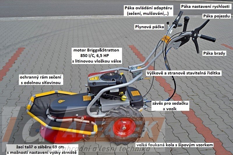Pohonná jednotka Panter FD2H s bubnovou sekačkou RZS70K